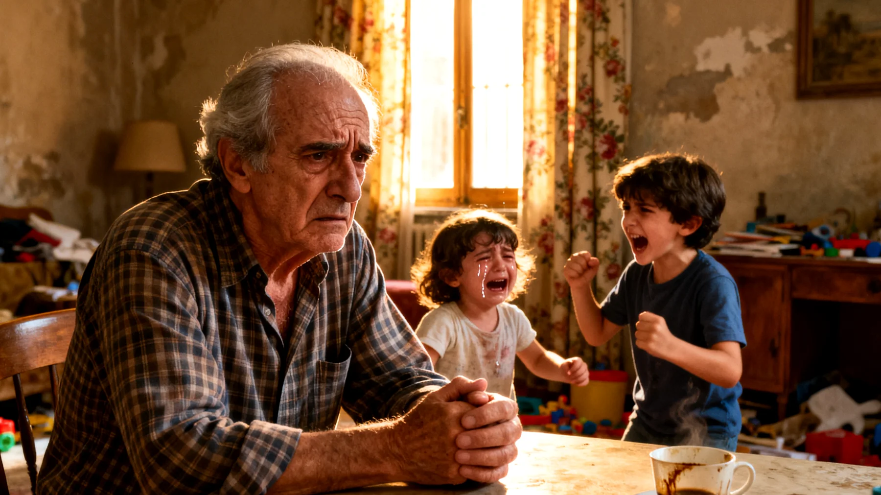 Il nonno fatica a gestire le crisi emotive dei nipoti bambini, sentendosi impotente di fronte ai loro pianti improvvisi, capricci e manifestazioni di rabbia, senza sapere come calmarli o rassicurarli efficacemente"
